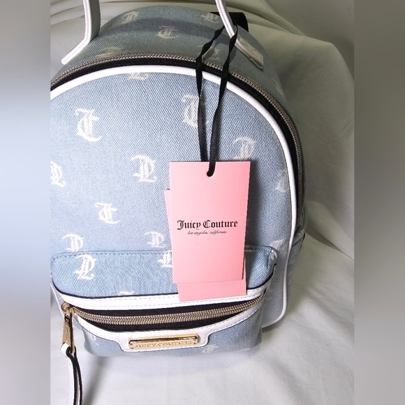 NWT Juicy Couture Bestseller Rosie Mini Backpack Denim - Picture 5 of 11